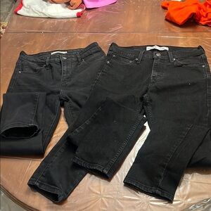 2 pairs of Levi’s Black Denim Jeans size 26